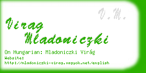 virag mladoniczki business card